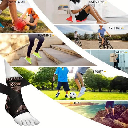 2-Pieces: Copper Adjustable Compression Ankle Guards DailySale