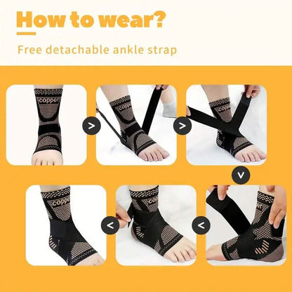 2-Pieces: Copper Adjustable Compression Ankle Guards DailySale