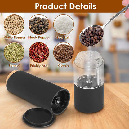 2-Pieces: Electric Salt and Pepper Grinder Battery Powered with Adjustable Coarseness DailySale
