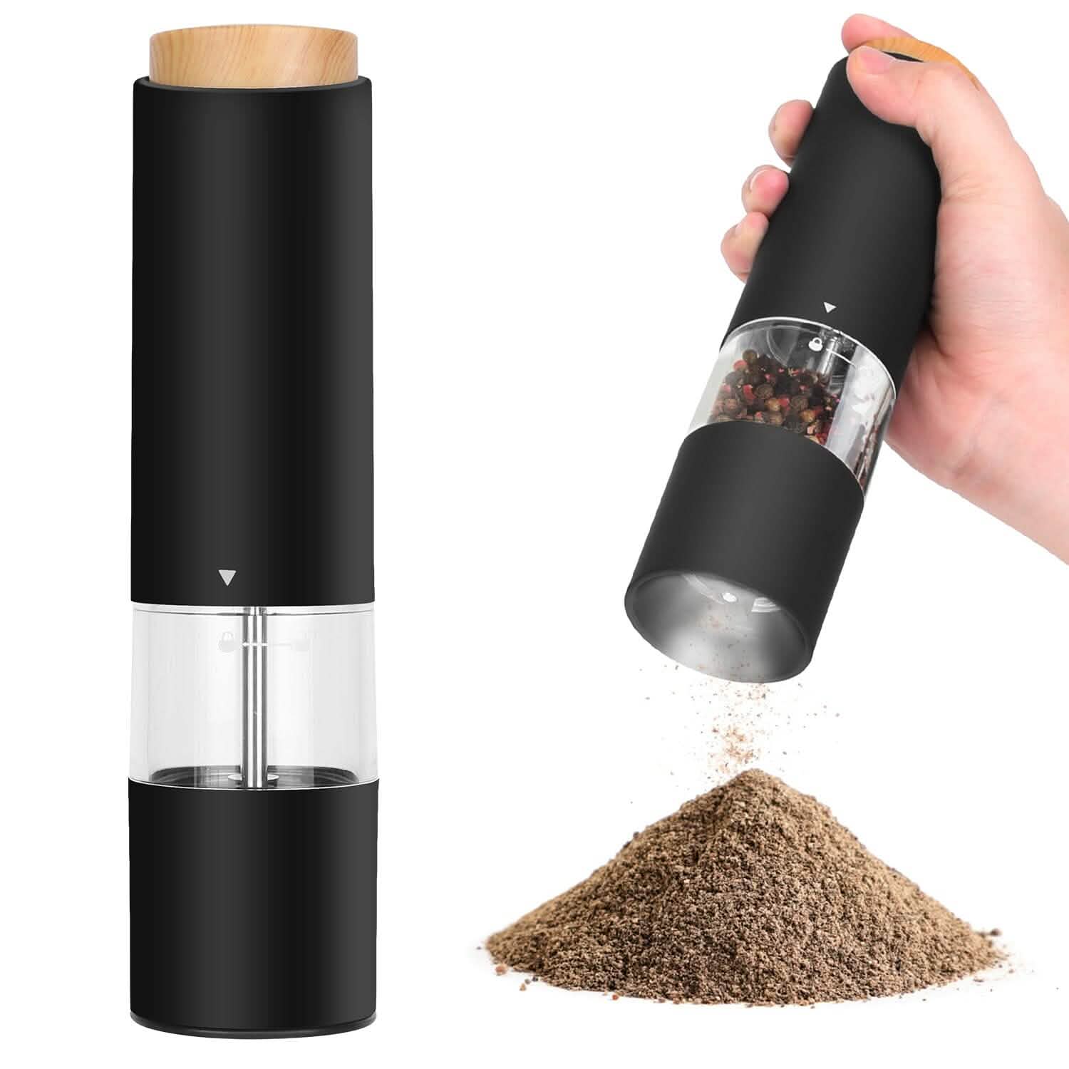 2-Pieces: Electric Salt and Pepper Grinder Battery Powered with Adjustable Coarseness DailySale