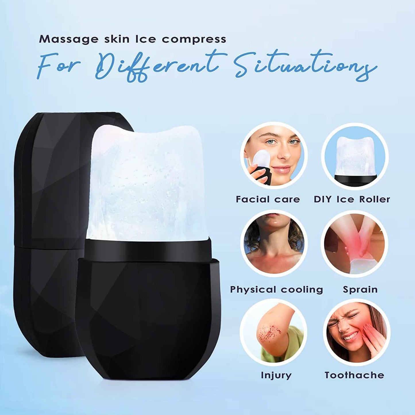 2-Pieces: Face and Eye Ice Roller Ice Cube Mold DailySale