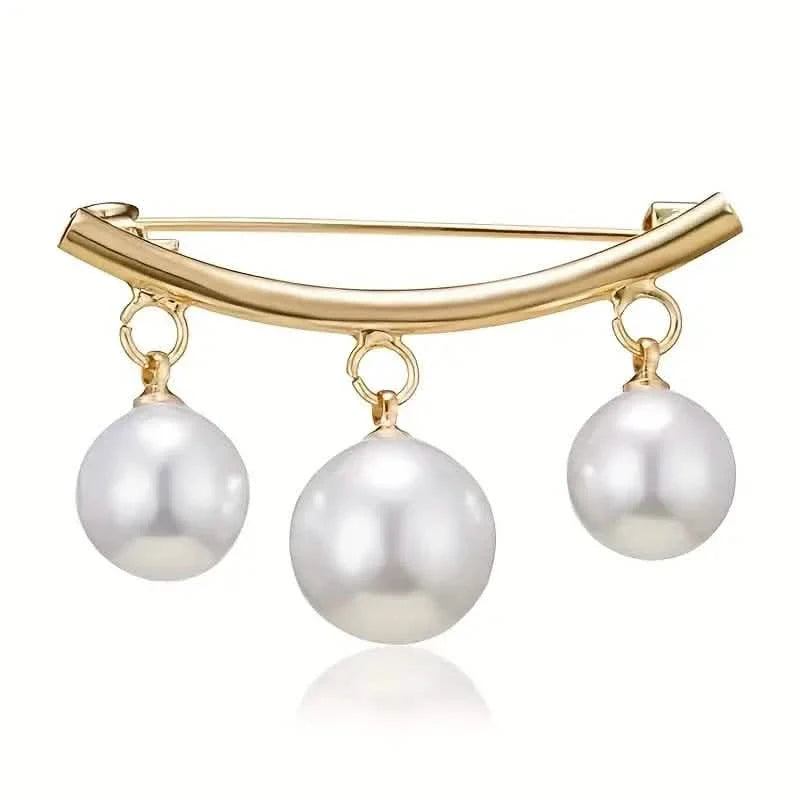2-Pieces: Faux Pearl Neck Tie Pin Buckle Faux Pendant DailySale