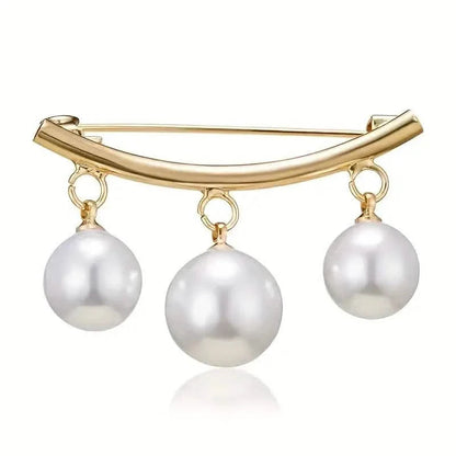 2-Pieces: Faux Pearl Neck Tie Pin Buckle Faux Pendant DailySale