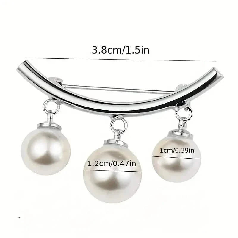 2-Pieces: Faux Pearl Neck Tie Pin Buckle Faux Pendant DailySale
