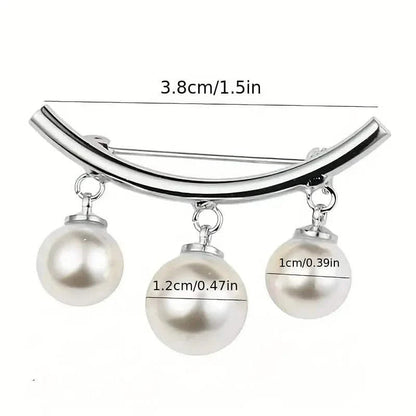 2-Pieces: Faux Pearl Neck Tie Pin Buckle Faux Pendant DailySale