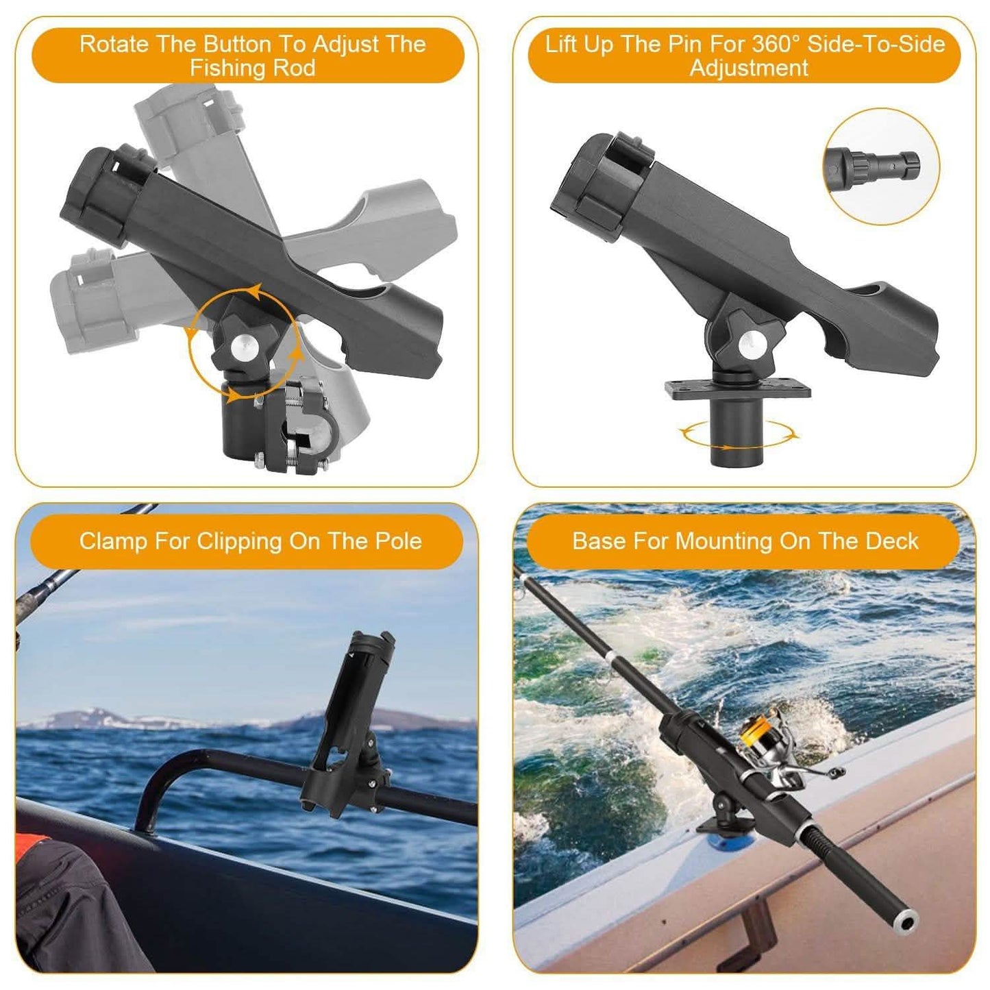 2-Pieces: Fishing Boat Rod Holders DailySale