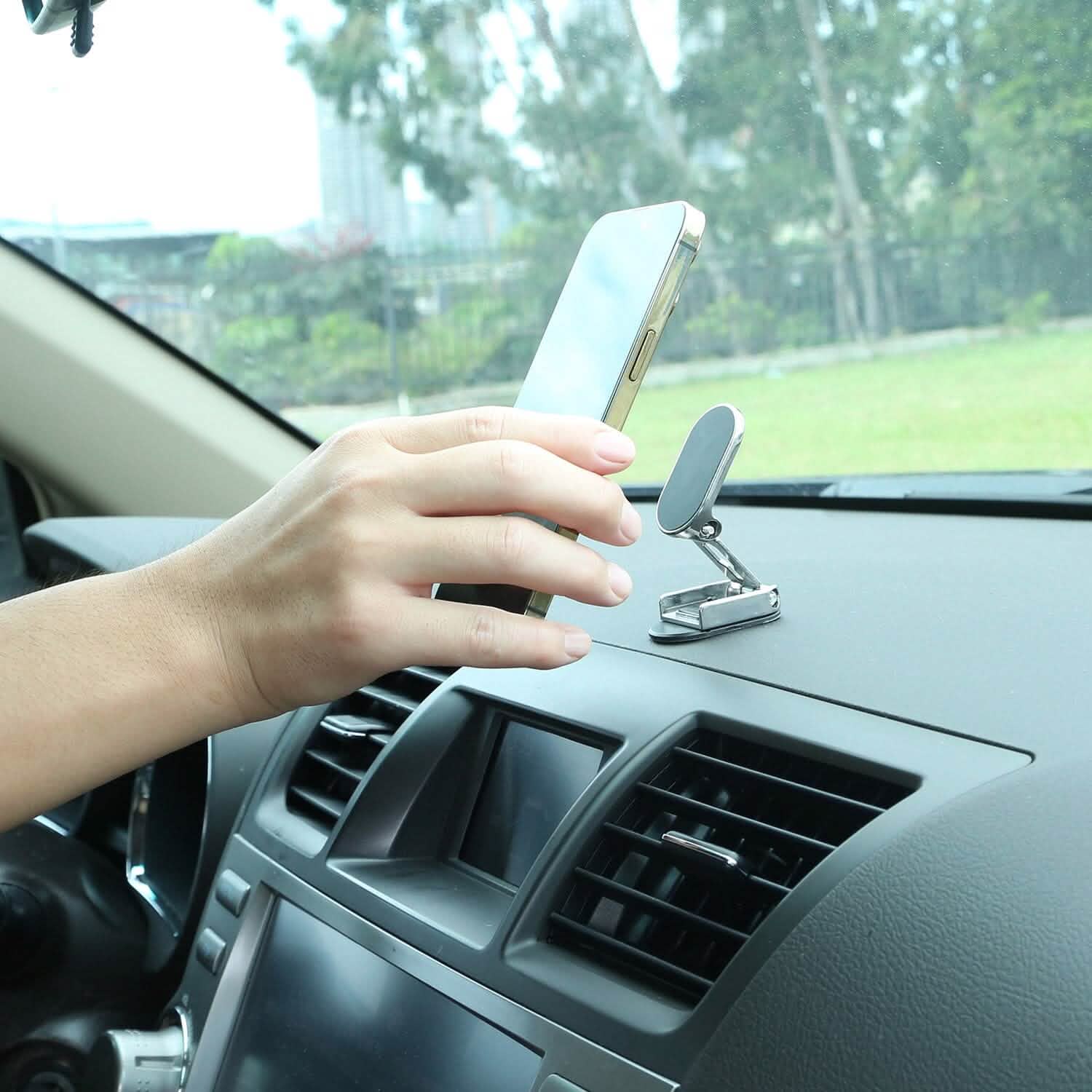 2-Pieces: Foldable Magnetic Car Phone Holder DailySale