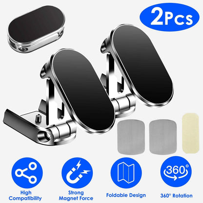 2-Pieces: Foldable Magnetic Car Phone Holder DailySale