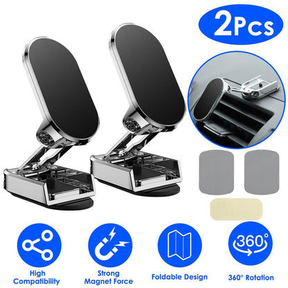 2-Pieces: Foldable Magnetic Car Phone Holder DailySale