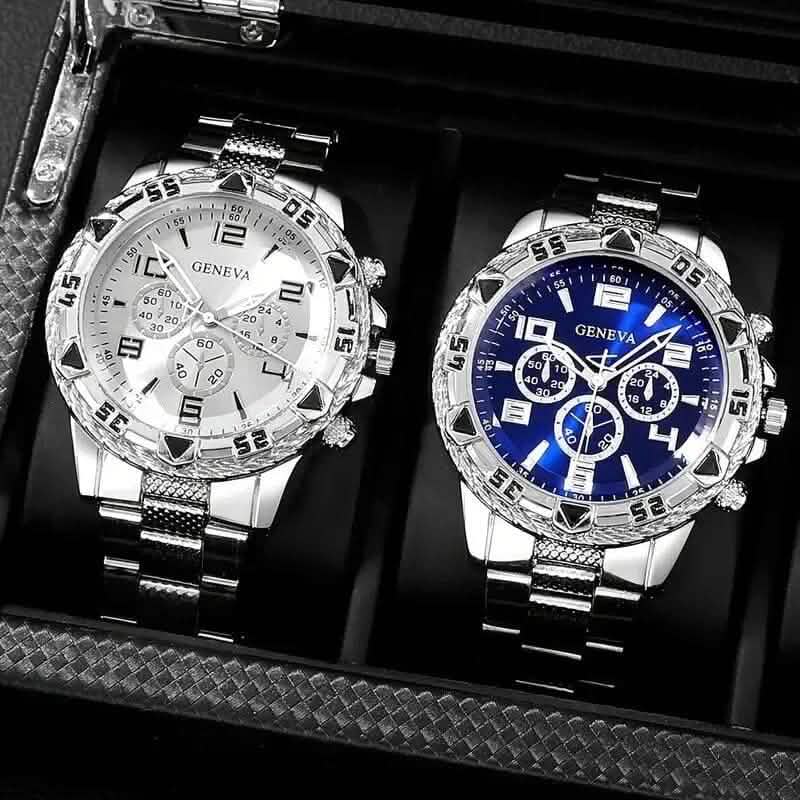 2-Pieces: High-End Fashion Handsome Quartz Wrist Watch DailySale
