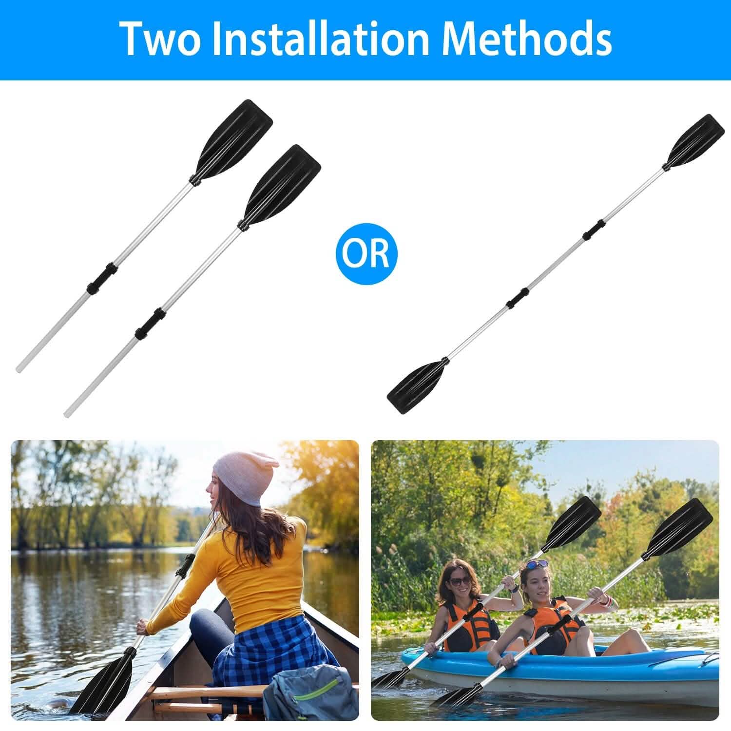 2-Pieces: Kayak Paddles Aluminum Alloy Detachable Canoe DailySale