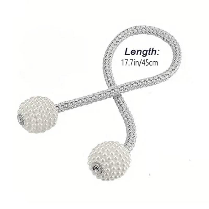 2-Pieces: Magnetic Curtain Tiebacks with Faux Pearls DailySale