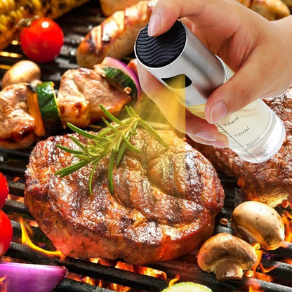 2-Pieces: Oil Dispenser Mister Refillable Stainless Steel Glass Vinegar with Measurement Oil Control Diet DailySale