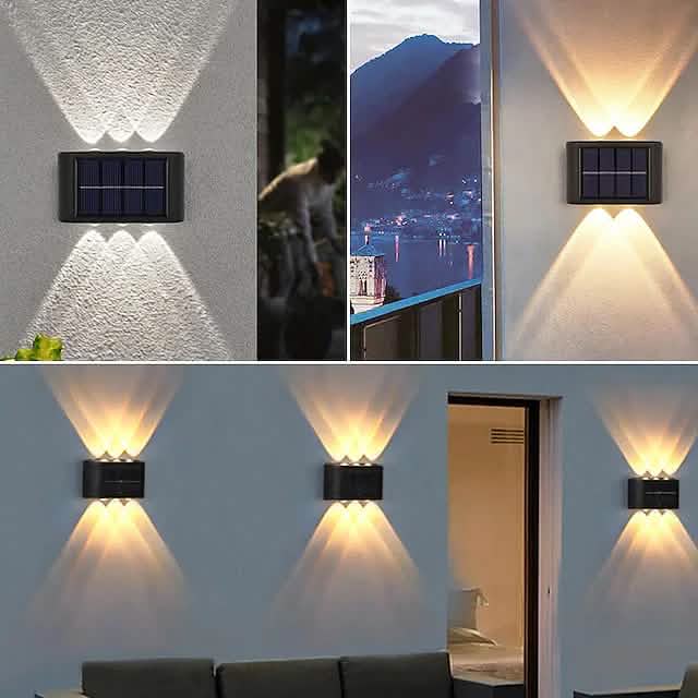 2-Pieces: Outdoor Wall Light Solar Waterproof LED Light DailySale
