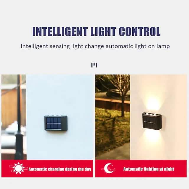 2-Pieces: Outdoor Wall Light Solar Waterproof LED Light DailySale