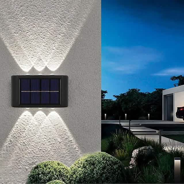 2-Pieces: Outdoor Wall Light Solar Waterproof LED Light DailySale