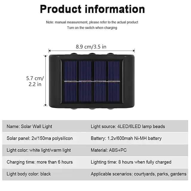 2-Pieces: Outdoor Wall Light Solar Waterproof LED Light DailySale