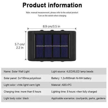 2-Pieces: Outdoor Wall Light Solar Waterproof LED Light DailySale
