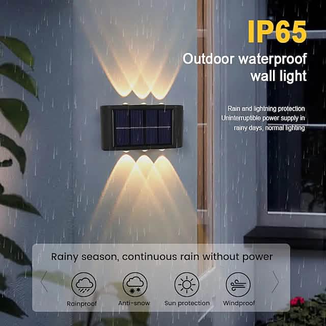 2-Pieces: Outdoor Wall Light Solar Waterproof LED Light DailySale