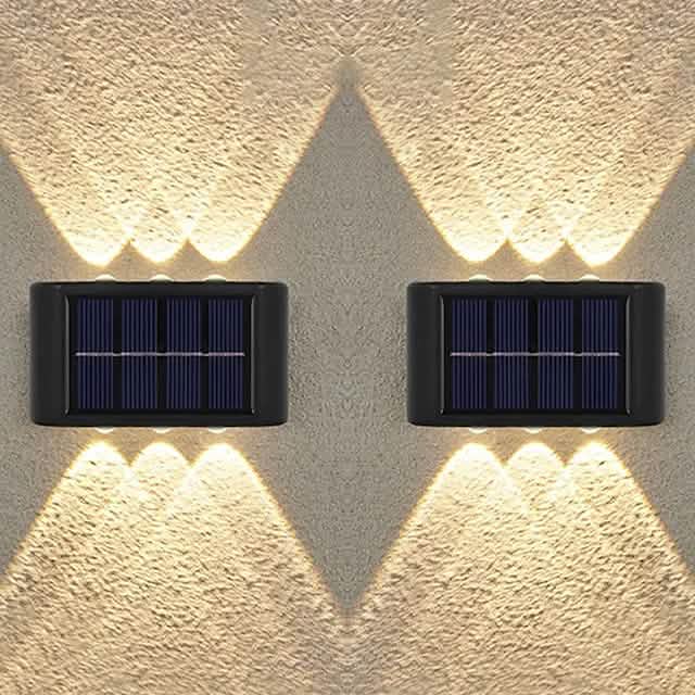2-Pieces: Outdoor Wall Light Solar Waterproof LED Light DailySale