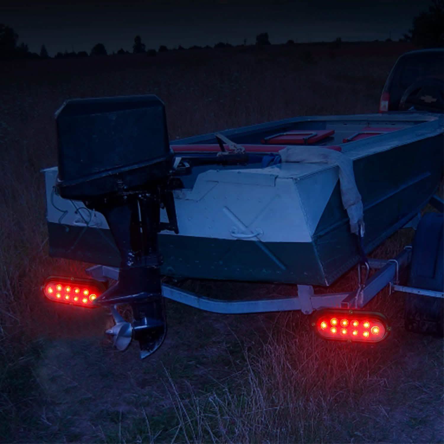2-Pieces: Oval LED Brake Light 10 LED Lamp Stop Turn Tail Light DailySale