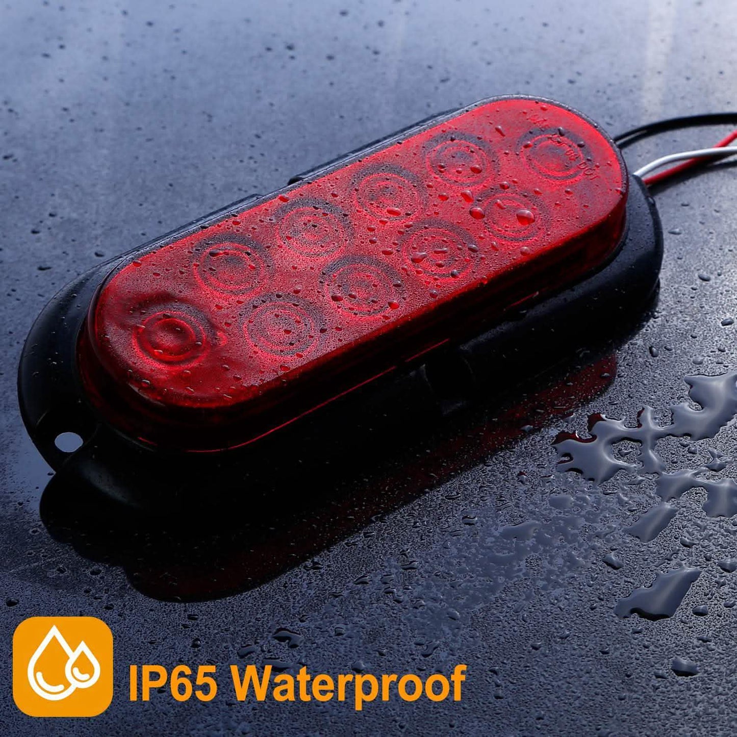 2-Pieces: Oval LED Brake Light 10 LED Lamp Stop Turn Tail Light DailySale