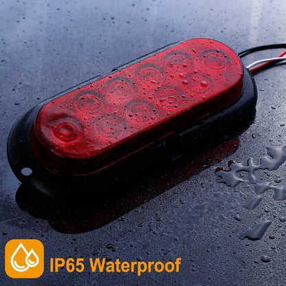 2-Pieces: Oval LED Brake Light 10 LED Lamp Stop Turn Tail Light DailySale