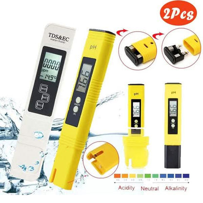 2-Pieces: PH Meter TDS EC LCD Water Purity PPM Filter Hydroponic Pool Tester Tool DailySale