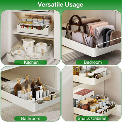 2-Pieces: Pull Out Cabinet Organizers DailySale