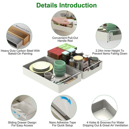 2-Pieces: Pull Out Cabinet Organizers DailySale