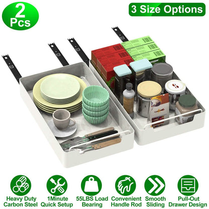 2-Pieces: Pull Out Cabinet Organizers DailySale