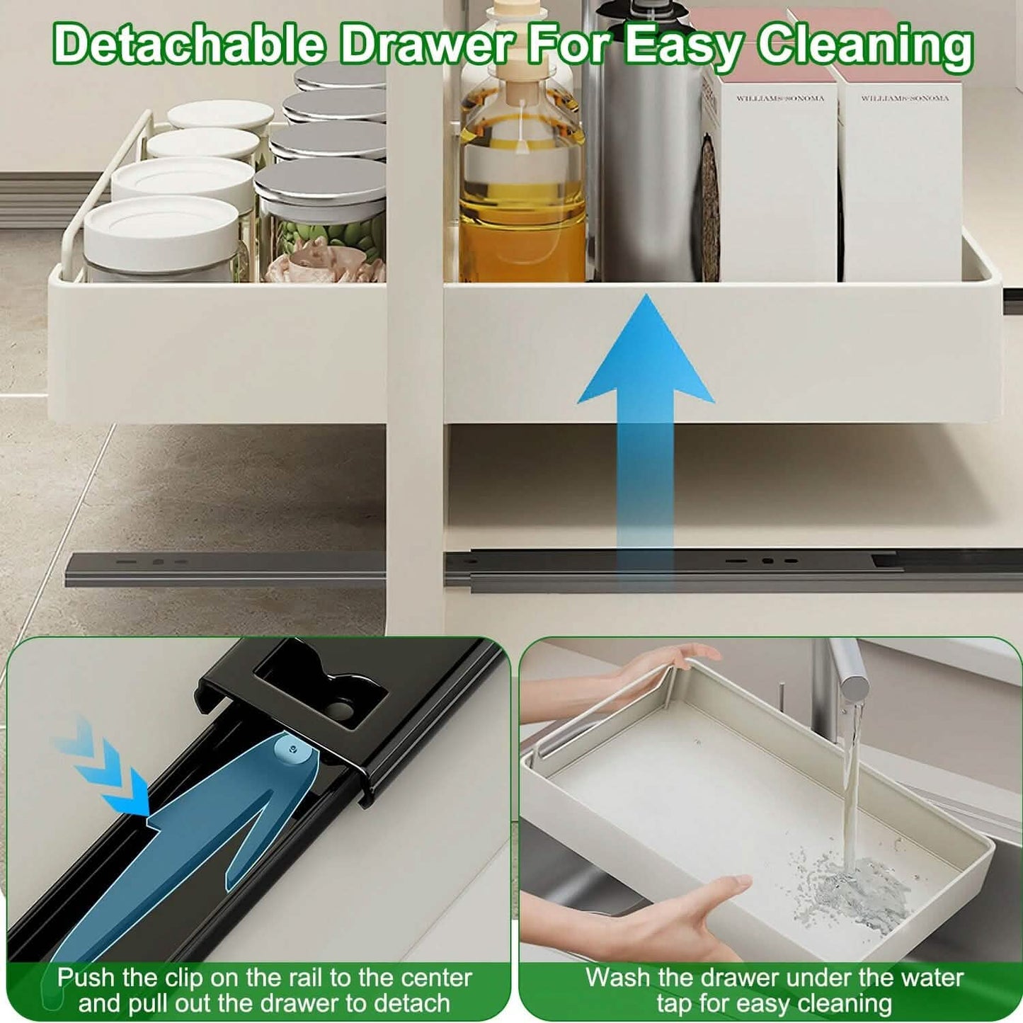 2-Pieces: Pull Out Cabinet Organizers DailySale