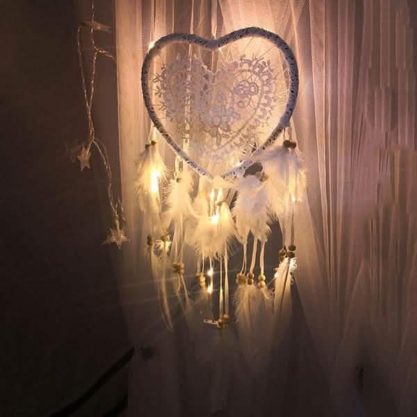 2-Pieces: Romantic LED Dream Catcher with Feather Dreamcatcher Night Light DailySale