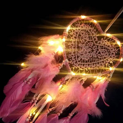 2-Pieces: Romantic LED Dream Catcher with Feather Dreamcatcher Night Light DailySale