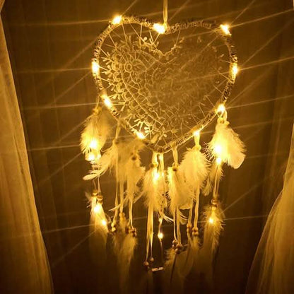 2-Pieces: Romantic LED Dream Catcher with Feather Dreamcatcher Night Light DailySale