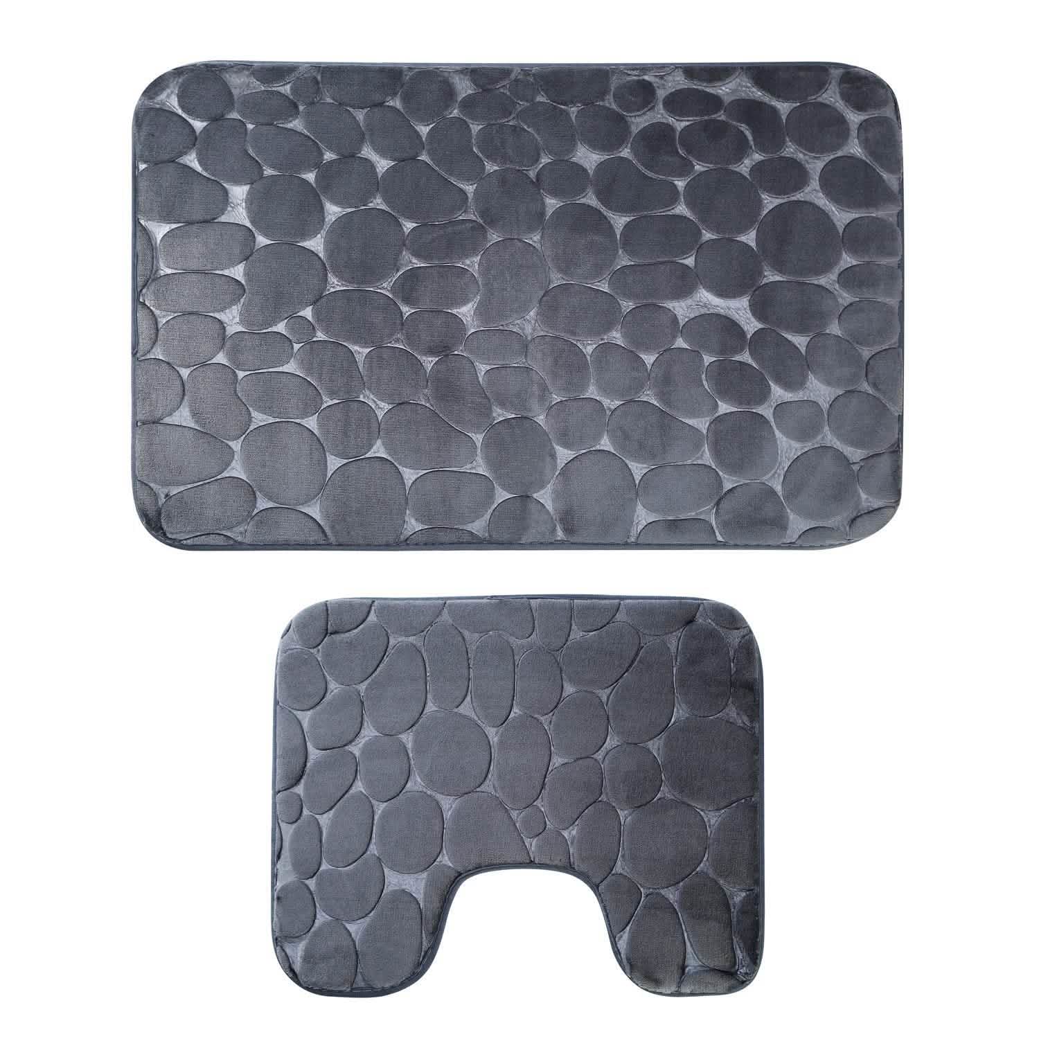 2-Pieces Set: Bathroom Rugs Luxury Flannel Non-Slip DailySale