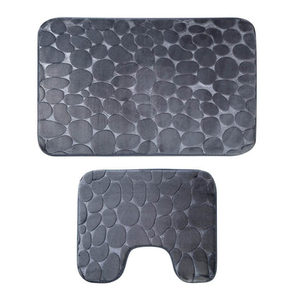 2-Pieces Set: Bathroom Rugs Luxury Flannel Non-Slip DailySale