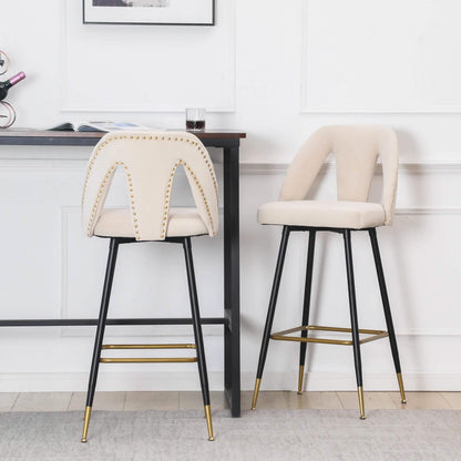 2-Pieces Set: Contemporary Upholstered Barstool DailySale