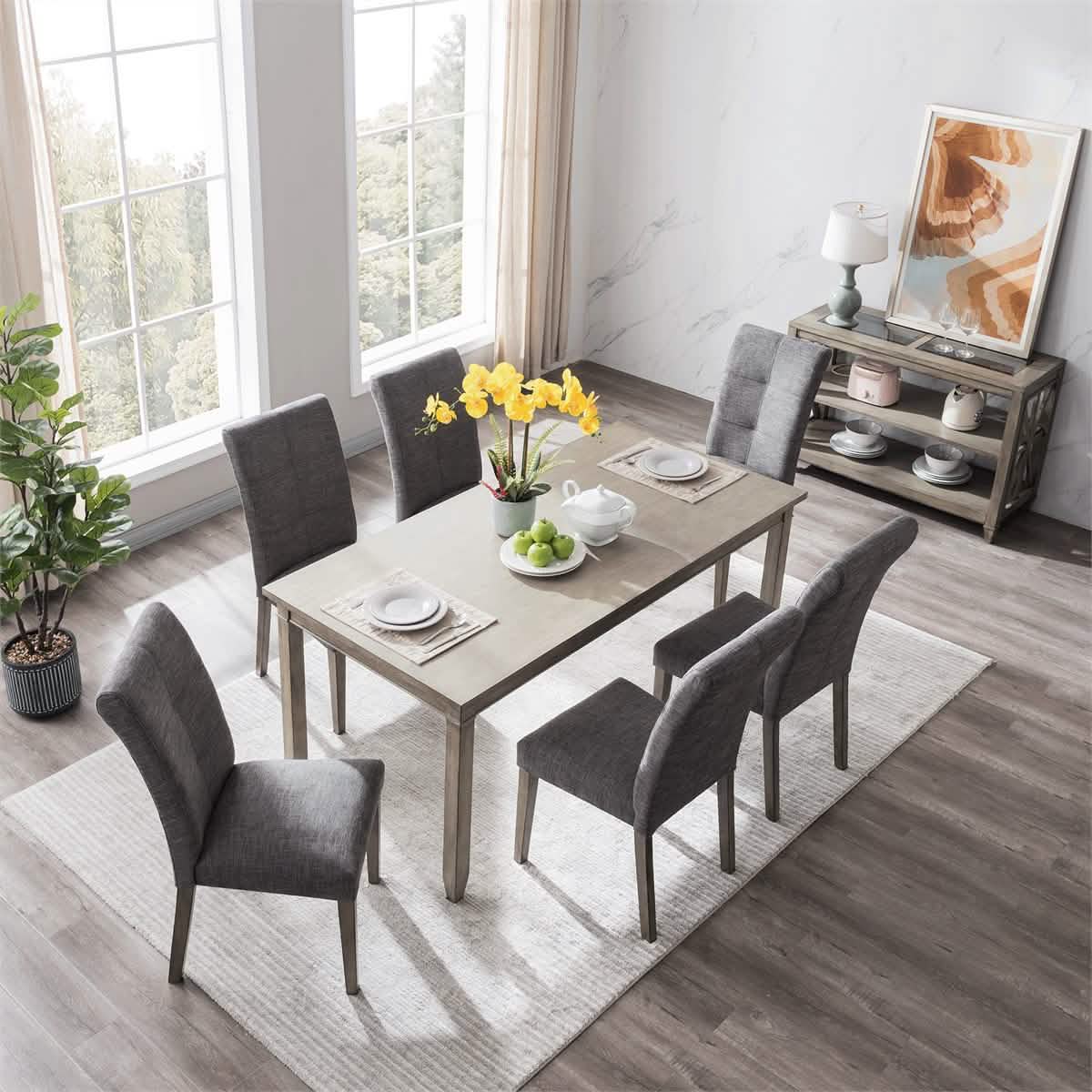 2-Pieces Set: Dining Room Chairs with Solid Wood Legs DailySale