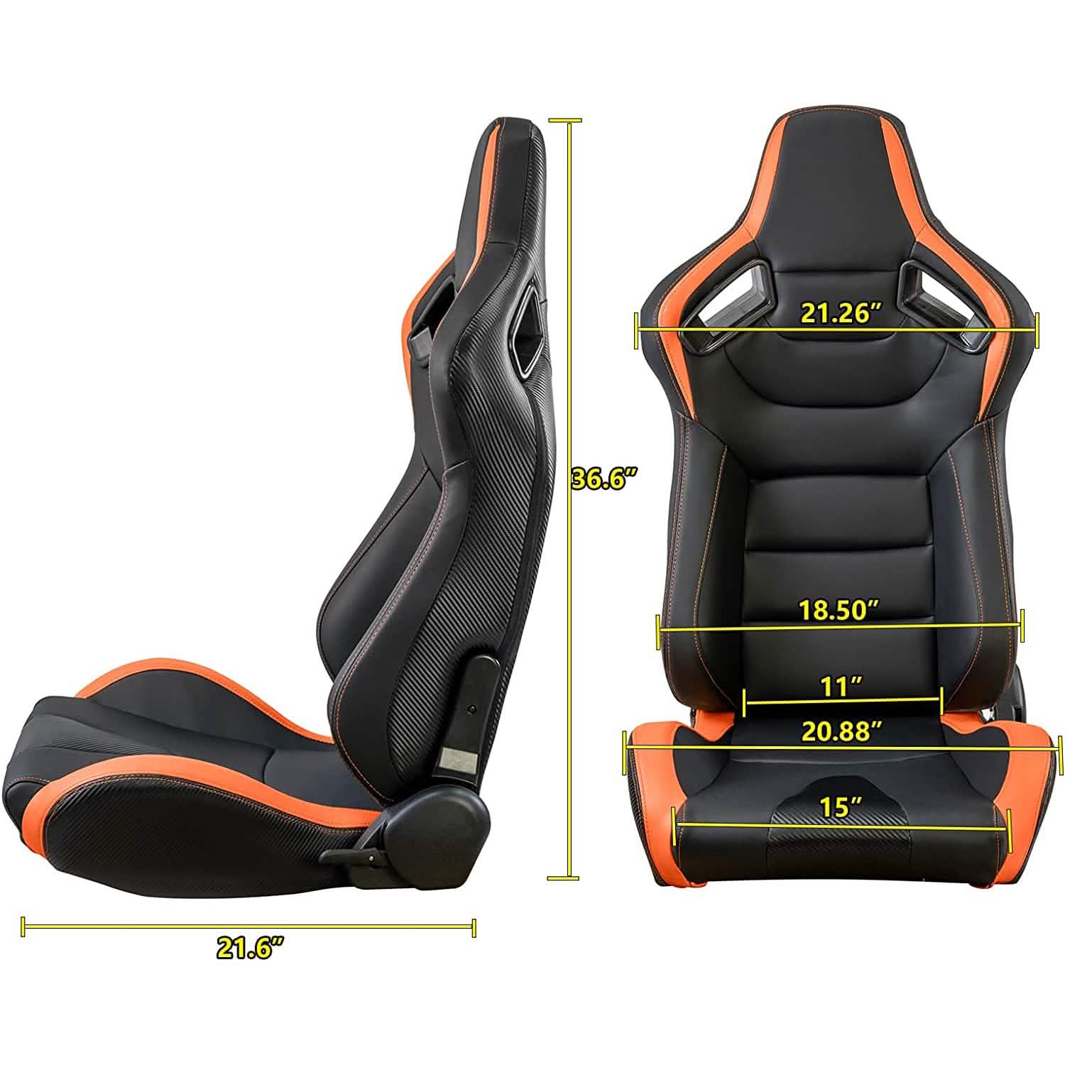 2-Pieces Set: Universal PVC Leather Bucket Seats DailySale