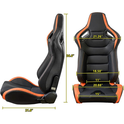 2-Pieces Set: Universal PVC Leather Bucket Seats DailySale