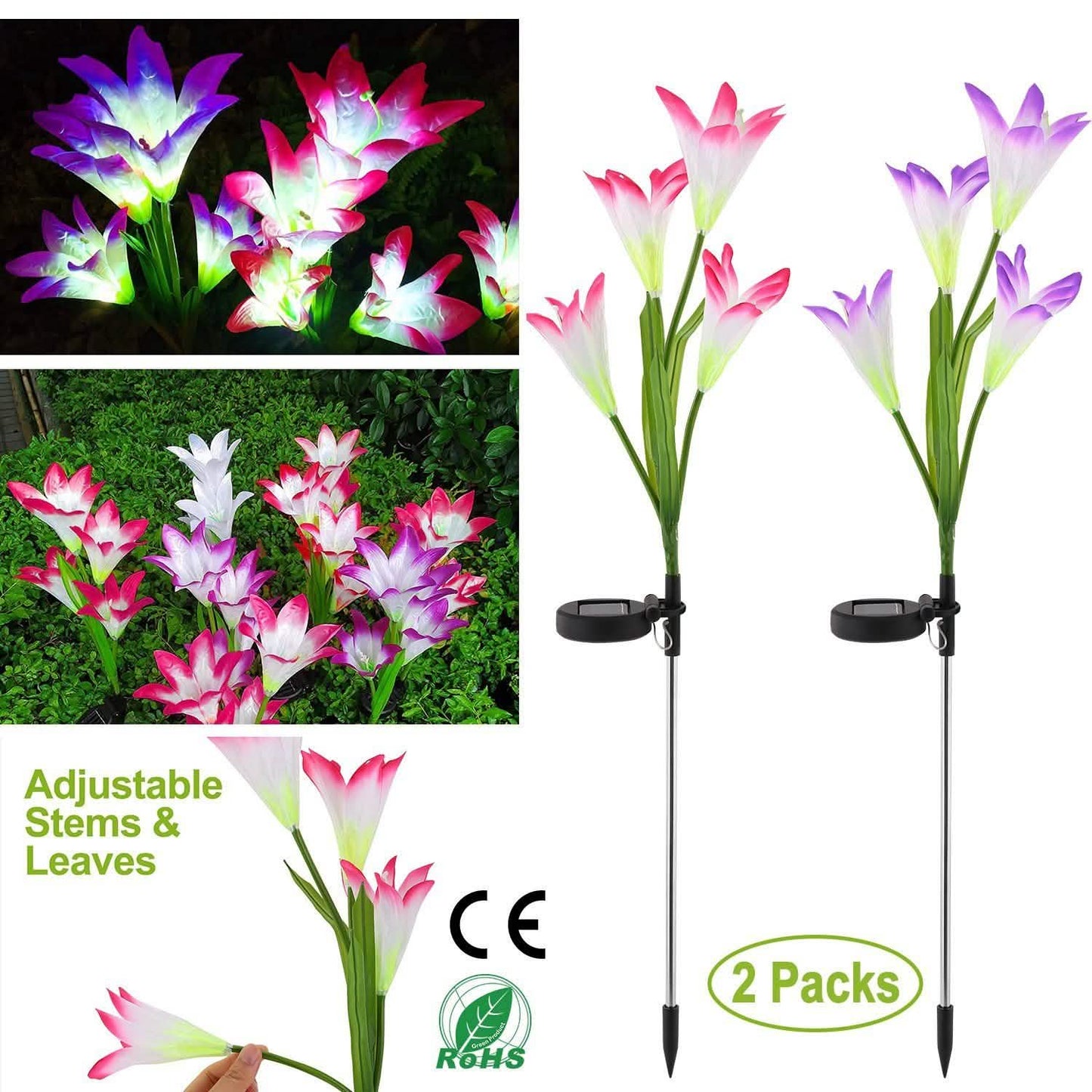2-Pieces: Solar Garden Lights Outdoor DailySale