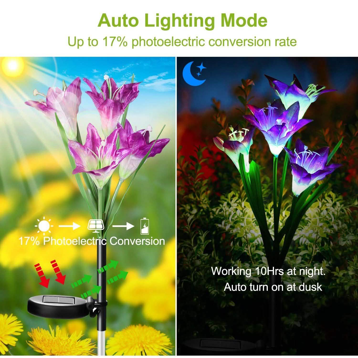 2-Pieces: Solar Garden Lights Outdoor DailySale