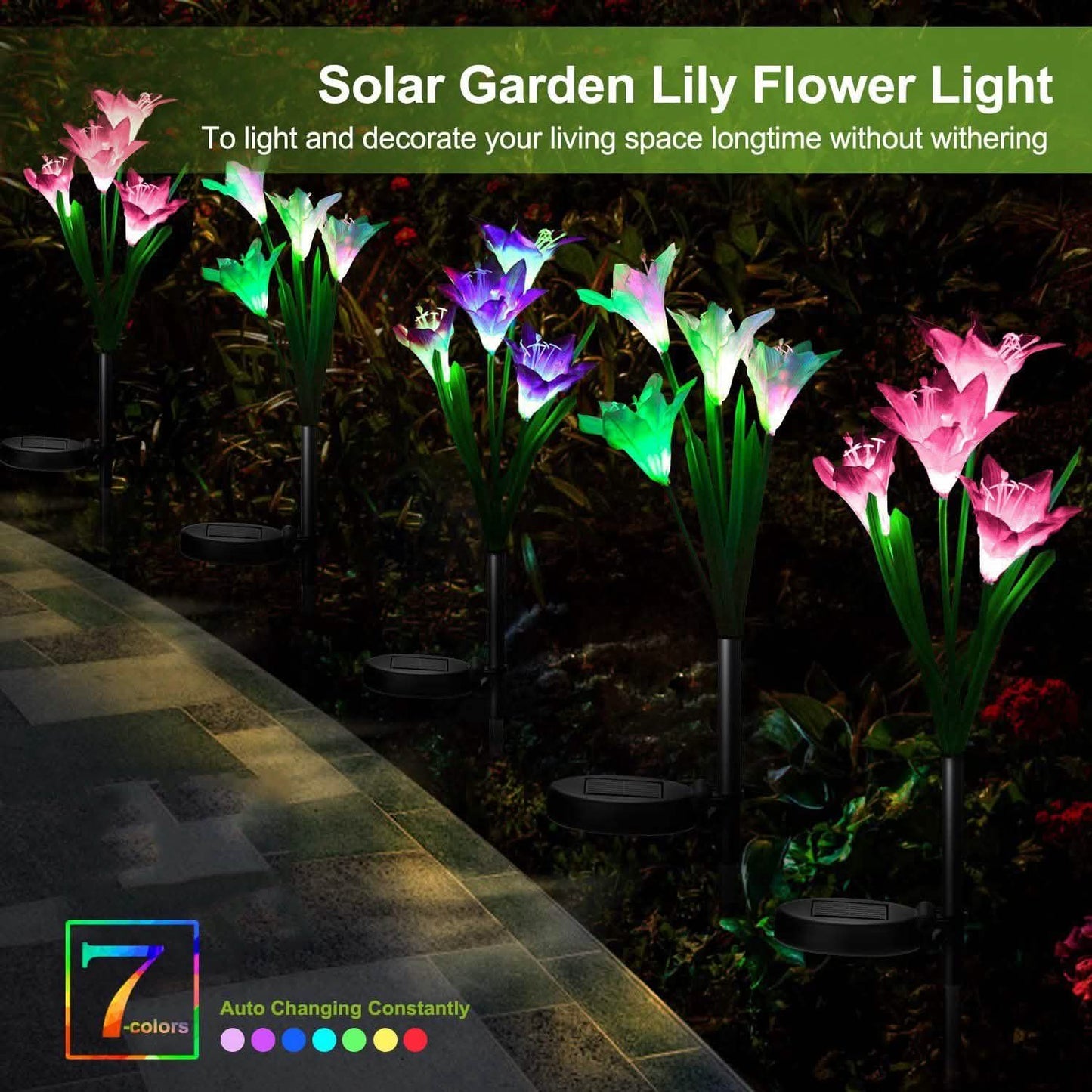 2-Pieces: Solar Garden Lights Outdoor DailySale