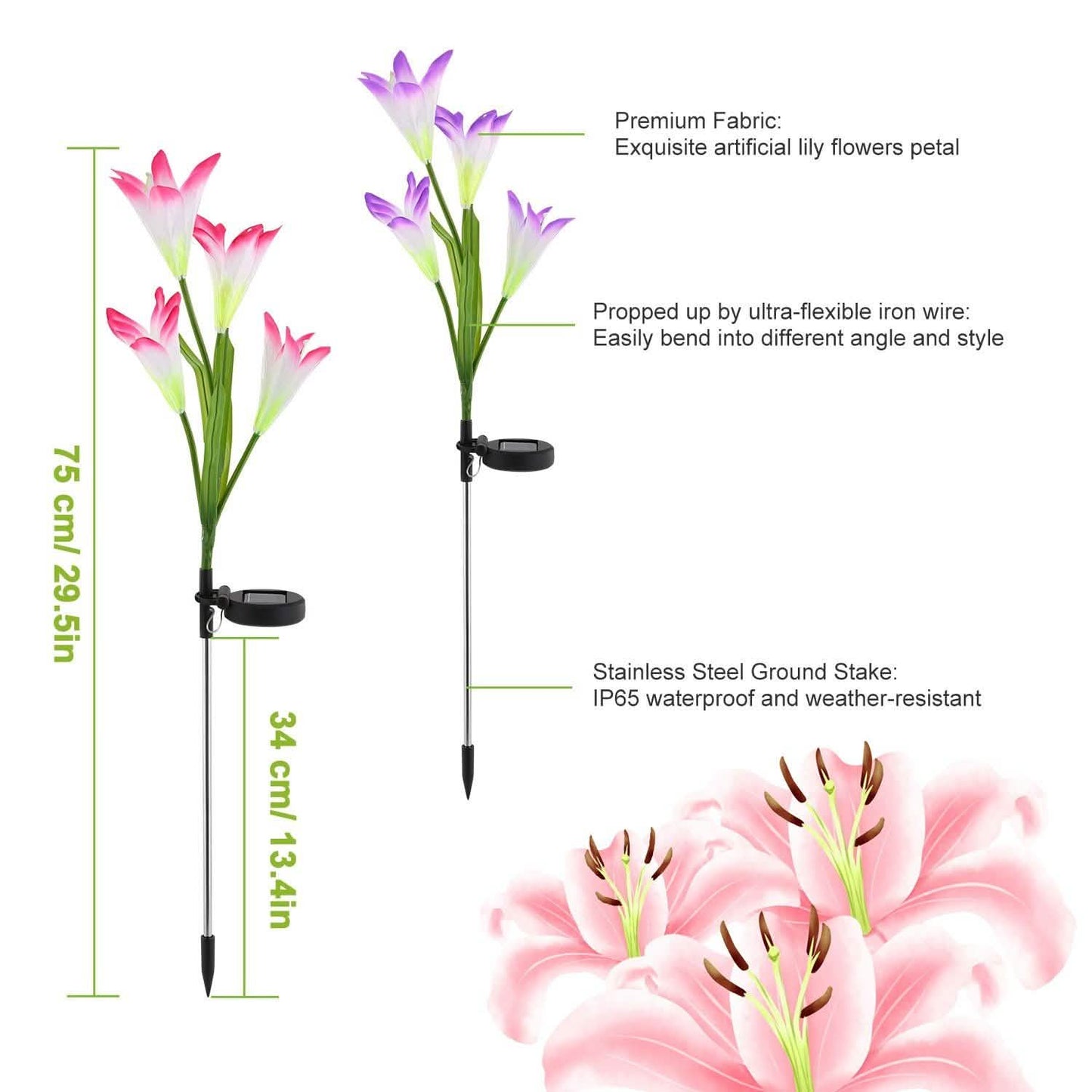 2-Pieces: Solar Garden Lights Outdoor DailySale