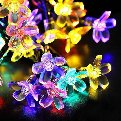 2-Pieces: Solar Power String Lights 50 LED Beads Fairy Sakura Flower DailySale