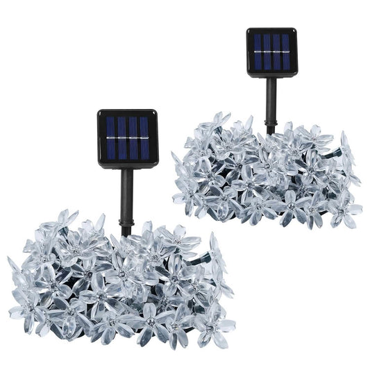2-Pieces: Solar Power String Lights 50 LED Beads Fairy Sakura Flower DailySale