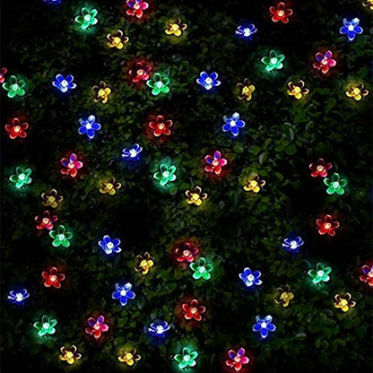 2-Pieces: Solar Power String Lights 50 LED Beads Fairy Sakura Flower DailySale