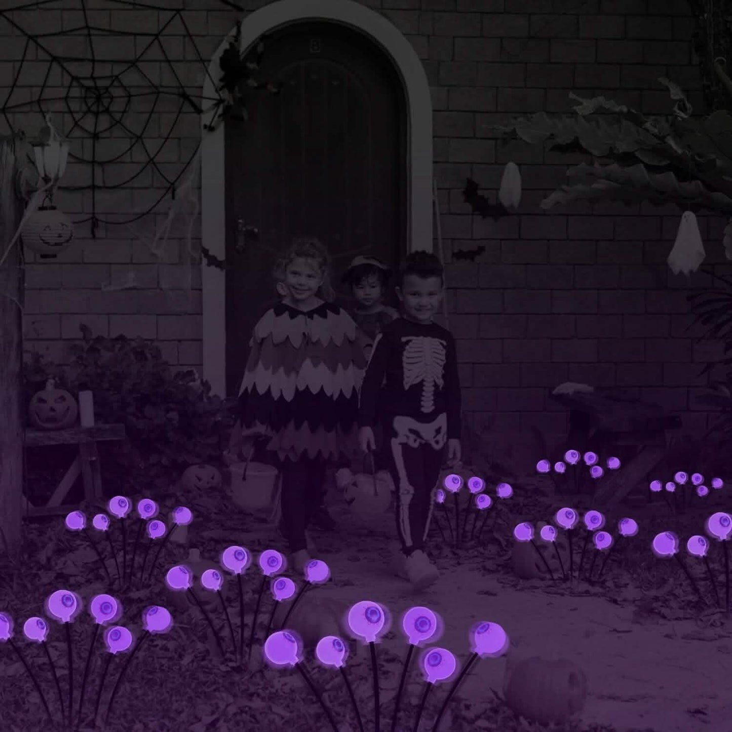 2-Pieces: Solar Scary Eyeball Lights Halloween Decoration Swaying Light DailySale