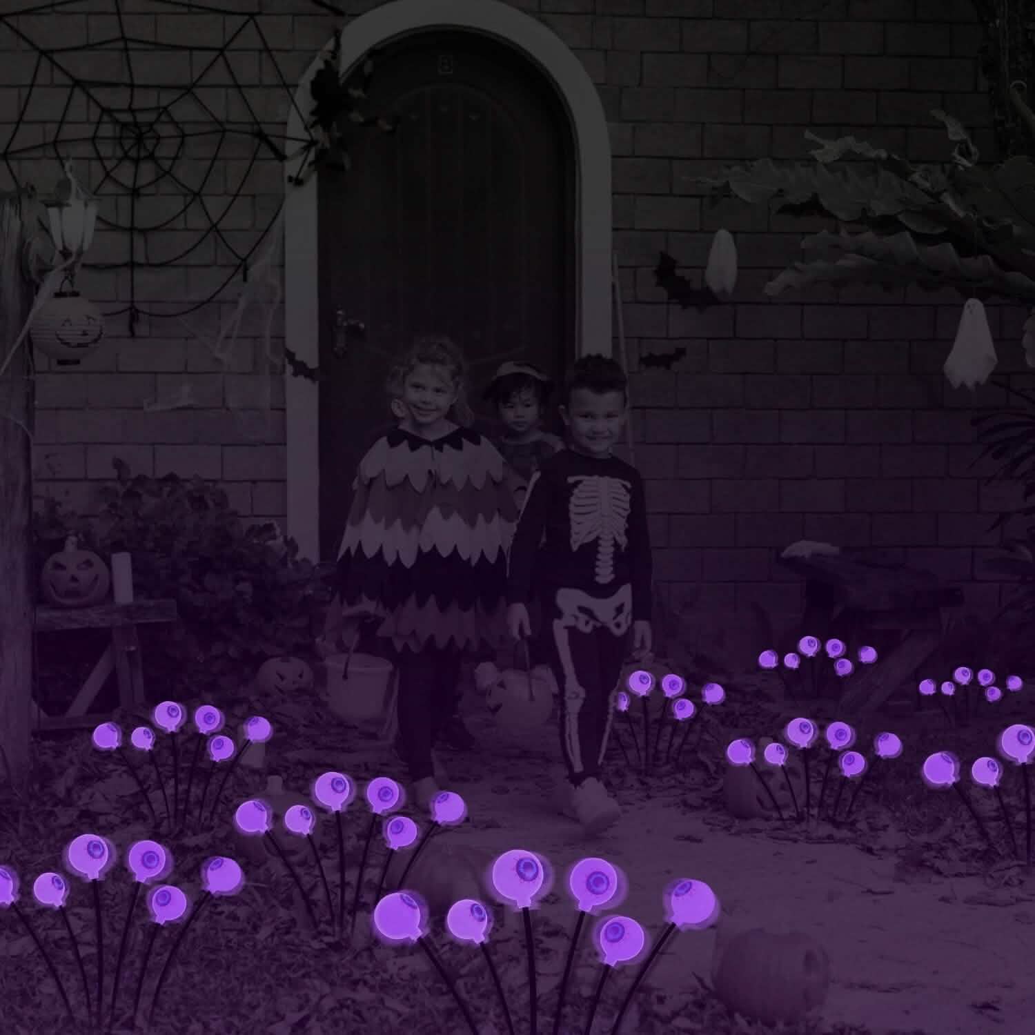 2-Pieces: Solar Scary Eyeball Lights Halloween Decoration Swaying Light DailySale